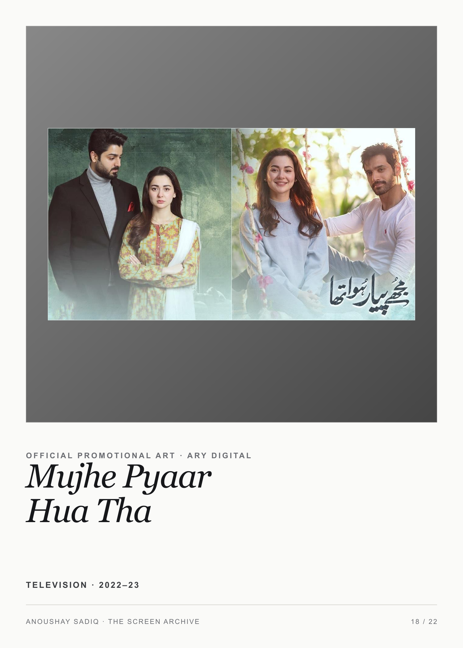 Print frame for Mujhe Pyaar Hua Tha